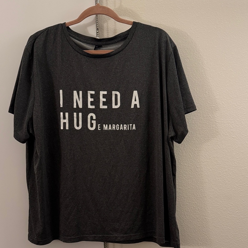 SHEIN Charcoal Tee with White Text